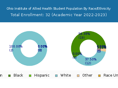 Ohio Institute of Allied Health 2023 Student Population by Gender and Race chart
