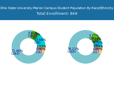 Ohio State University-Marion Campus 2025 Student Population by Gender and Race chart