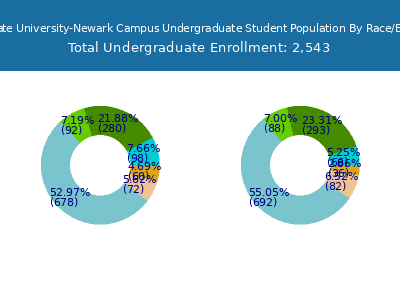 Ohio State University-Newark Campus 2025 Undergraduate Enrollment by Gender and Race chart