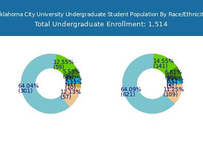 Oklahoma City University 2025 Undergraduate Enrollment by Gender and Race chart