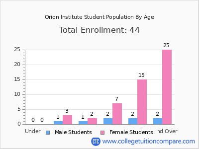 Orion Institute 2024 Student Population by Age chart