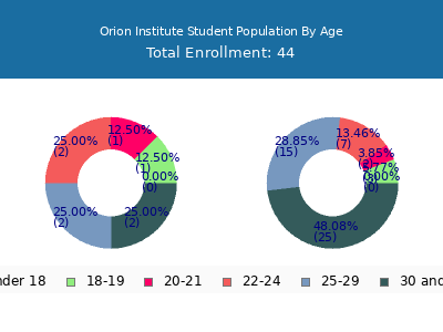 Orion Institute 2024 Student Population Age Diversity Pie chart