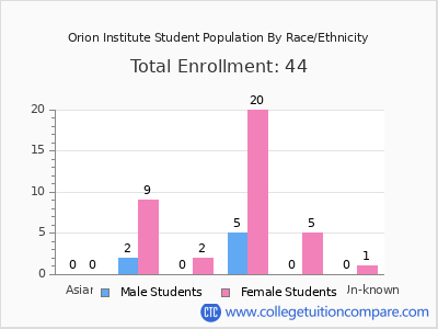 Orion Institute 2025 Student Population by Gender and Race chart