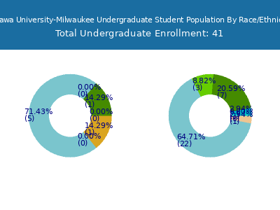 Ottawa University-Milwaukee 2025 Undergraduate Enrollment by Gender and Race chart