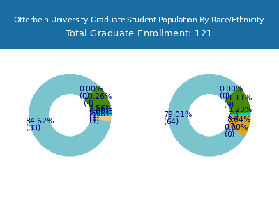 Otterbein University 2025 Graduate Enrollment by Gender and Race chart
