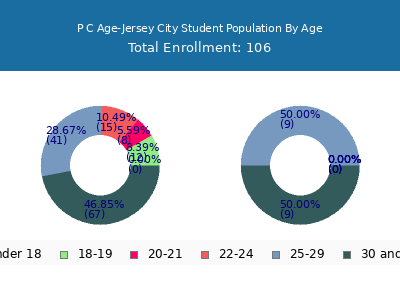 P C Age-Jersey City 2024 Student Population Age Diversity Pie chart