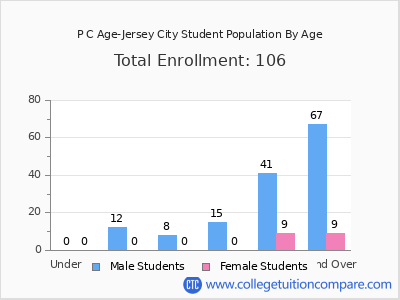 P C Age-Jersey City 2025 Student Population by Gender and Race chart
