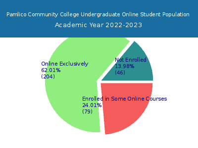 Pamlico Community College 2023 Online Student Population chart