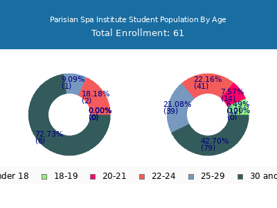 Parisian Spa Institute 2024 Student Population Age Diversity Pie chart