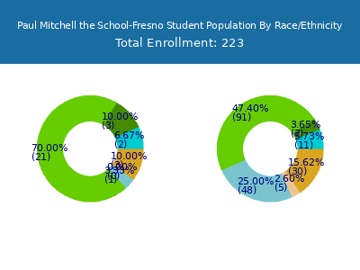 Paul Mitchell the School-Fresno 2025 Student Population by Gender and Race chart