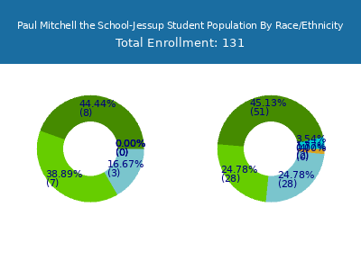 Paul Mitchell the School-Jessup 2025 Student Population by Gender and Race chart