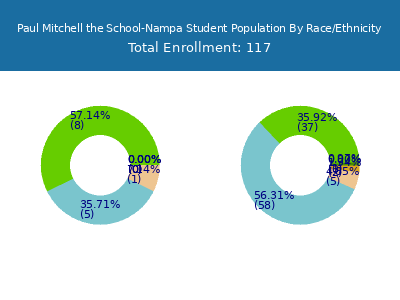 Paul Mitchell the School-Nampa 2025 Student Population by Gender and Race chart