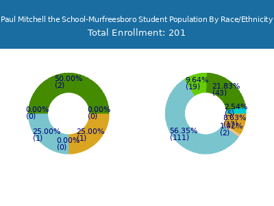 Paul Mitchell the School-Murfreesboro 2025 Student Population by Gender and Race chart
