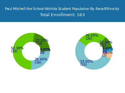 Paul Mitchell the School-Wichita 2025 Student Population by Gender and Race chart