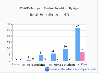 PC AGE-Metropark 2024 Student Population by Age chart