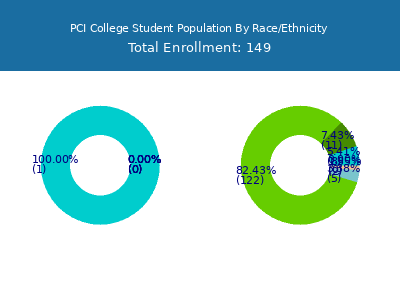 PCI College 2025 Student Population by Gender and Race chart