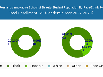 Pearlands Innovative School of Beauty 2023 Student Population by Gender and Race chart