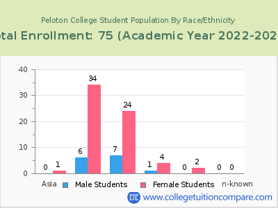 Peloton College 2023 Student Population by Gender and Race chart