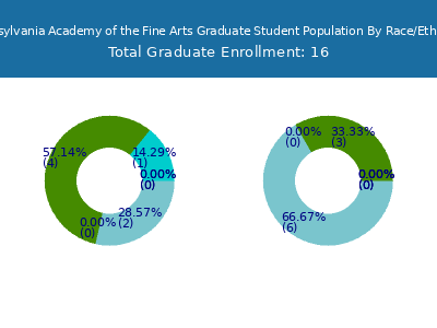 Pennsylvania Academy of the Fine Arts 2025 Graduate Enrollment by Gender and Race chart