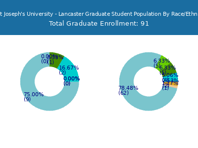 Saint Joseph's University - Lancaster 2025 Graduate Enrollment by Gender and Race chart