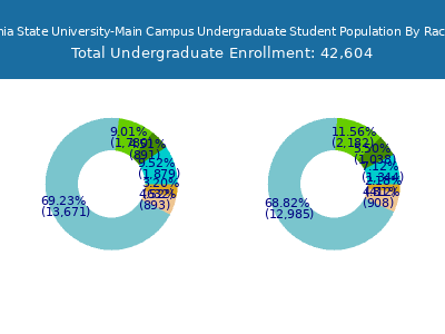 Pennsylvania State University-Main Campus 2025 Undergraduate Enrollment by Gender and Race chart