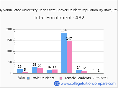 Pennsylvania State University-Penn State Beaver 2025 Student Population by Gender and Race chart