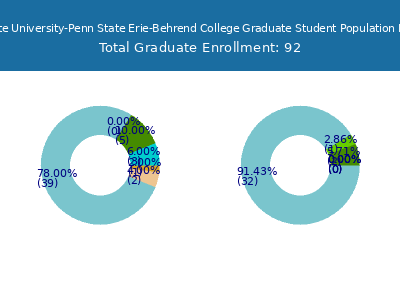 Pennsylvania State University-Penn State Erie-Behrend College 2025 Graduate Enrollment by Gender and Race chart