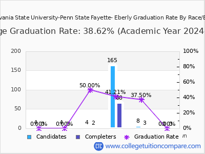 Pennsylvania State University-Penn State Fayette- Eberly graduation rate by race