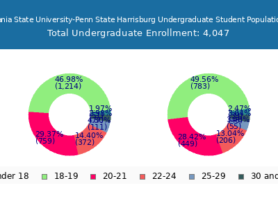 Pennsylvania State University-Penn State Harrisburg 2024 Undergraduate Enrollment Age Diversity Pie chart