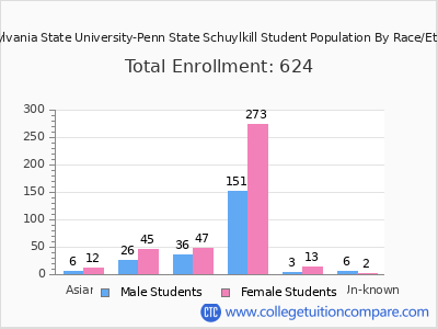 Pennsylvania State University-Penn State Schuylkill 2025 Student Population by Gender and Race chart