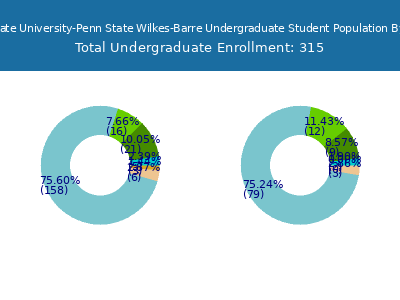 Pennsylvania State University-Penn State Wilkes-Barre 2025 Undergraduate Enrollment by Gender and Race chart