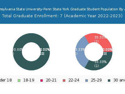 Pennsylvania State University-Penn State York 2023 Graduate Enrollment Age Diversity Pie chart