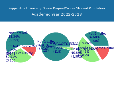 Pepperdine University 2023 Online Student Population chart