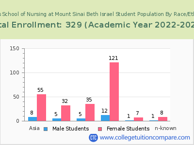 Phillips School of Nursing at Mount Sinai Beth Israel 2023 Student Population by Gender and Race chart