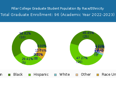 Pillar College 2023 Graduate Enrollment by Gender and Race chart