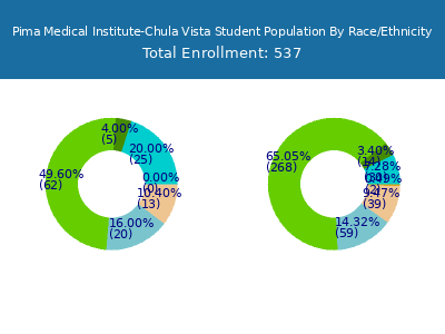 Pima Medical Institute-Chula Vista 2025 Student Population by Gender and Race chart