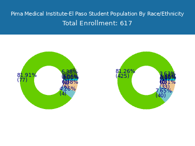 Pima Medical Institute-El Paso 2025 Student Population by Gender and Race chart