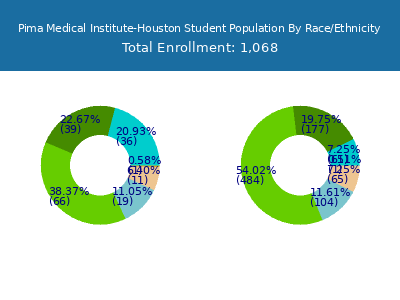 Pima Medical Institute-Houston 2025 Student Population by Gender and Race chart