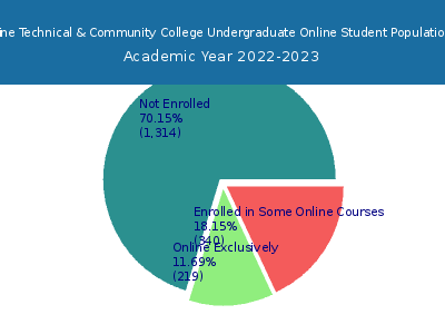 Pine Technical & Community College 2023 Online Student Population chart
