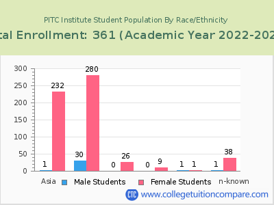 PITC Institute 2023 Student Population by Gender and Race chart