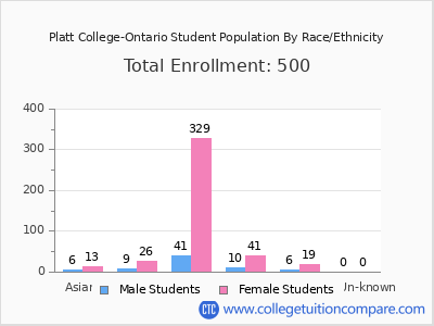 Platt College-Ontario 2025 Student Population by Gender and Race chart