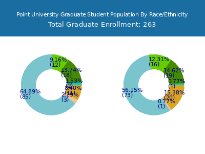 Point University 2025 Graduate Enrollment by Gender and Race chart