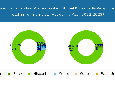 Polytechnic University of Puerto Rico-Miami 2023 Student Population by Gender and Race chart