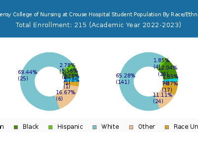 Pomeroy College of Nursing at Crouse Hospital 2023 Student Population by Gender and Race chart