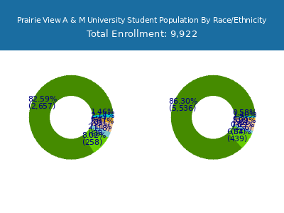 Prairie View A & M University 2025 Student Population by Gender and Race chart