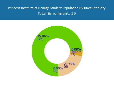 Princess Institute of Beauty 2025 Student Population by Gender and Race chart