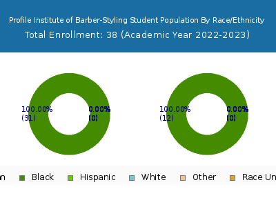 Profile Institute of Barber-Styling 2023 Student Population by Gender and Race chart