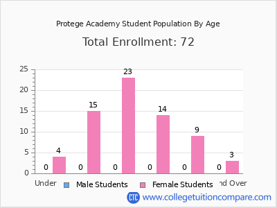 Protege Academy 2024 Student Population by Age chart