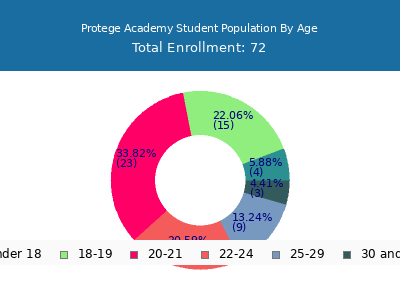Protege Academy 2024 Student Population Age Diversity Pie chart