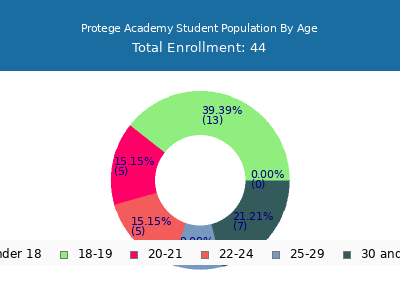 Protege Academy 2024 Student Population Age Diversity Pie chart